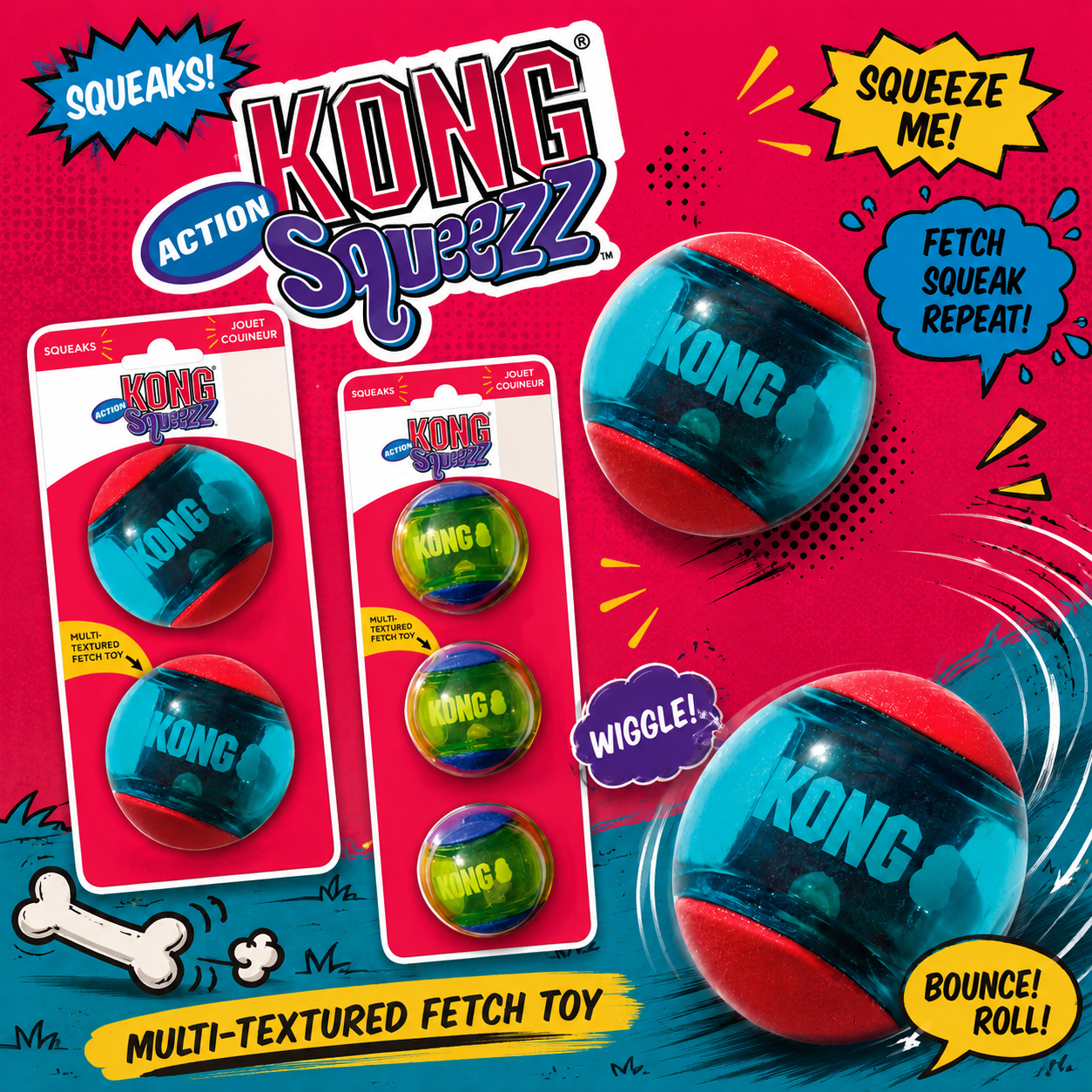 Kong Squeez Actions Balls