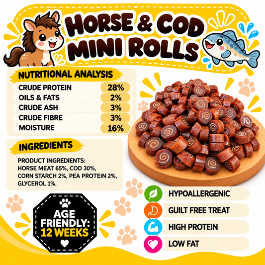 Horse & Cod Mini Cubes Dog Treats