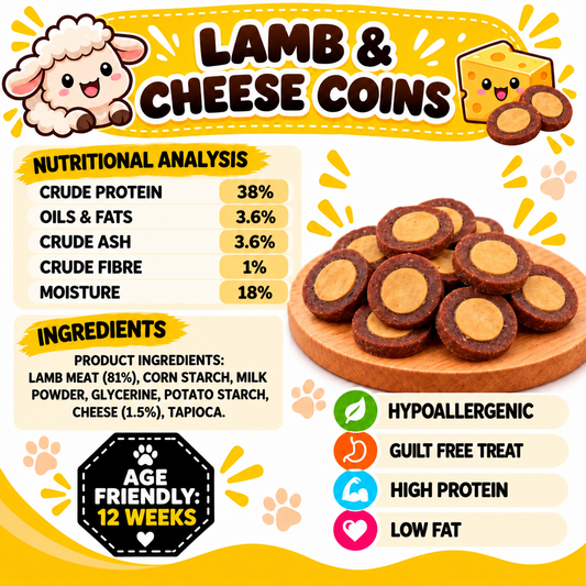 Lamb & Cheese Coins Dog Treats
