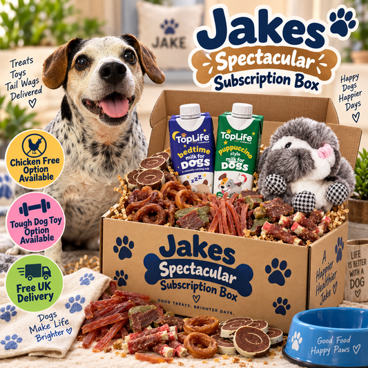 Jakes Spectacular Monthly Dog Treat & Toy Subscription Box
