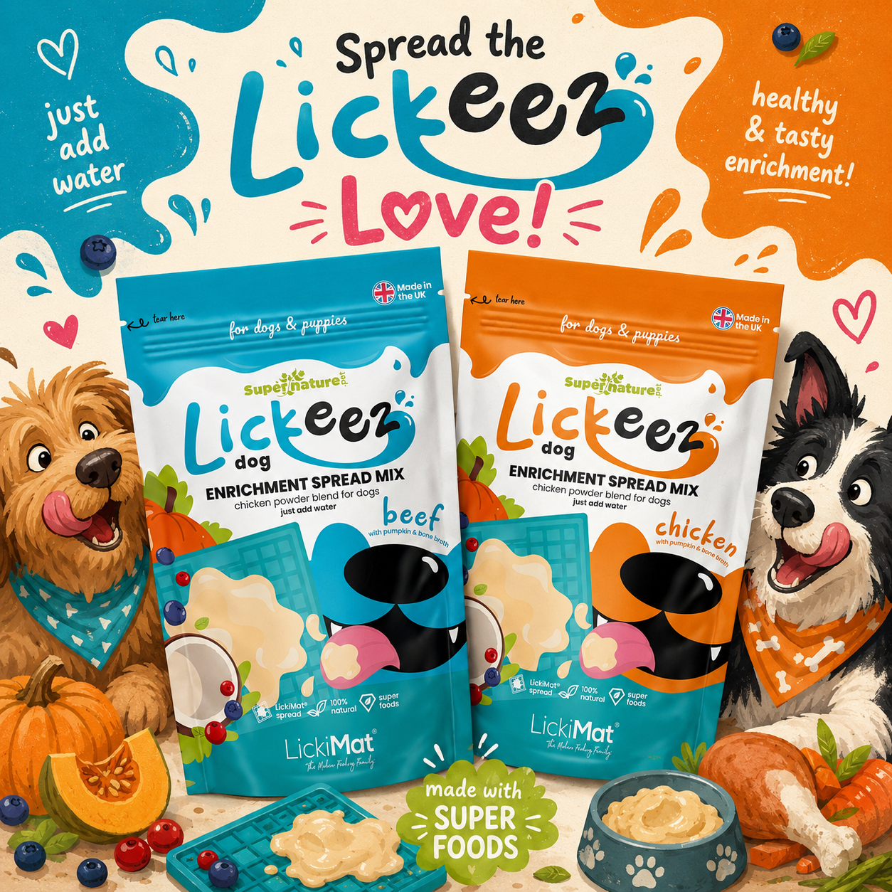 Supernature X Lickimat®  Lickeez Spread For Dogs & Puppies 100g