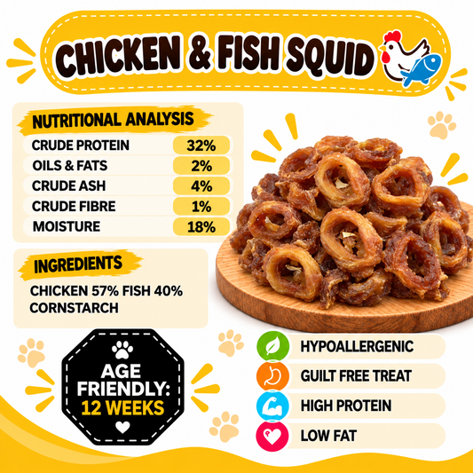 Chicken & Fish Squid Dog Treats