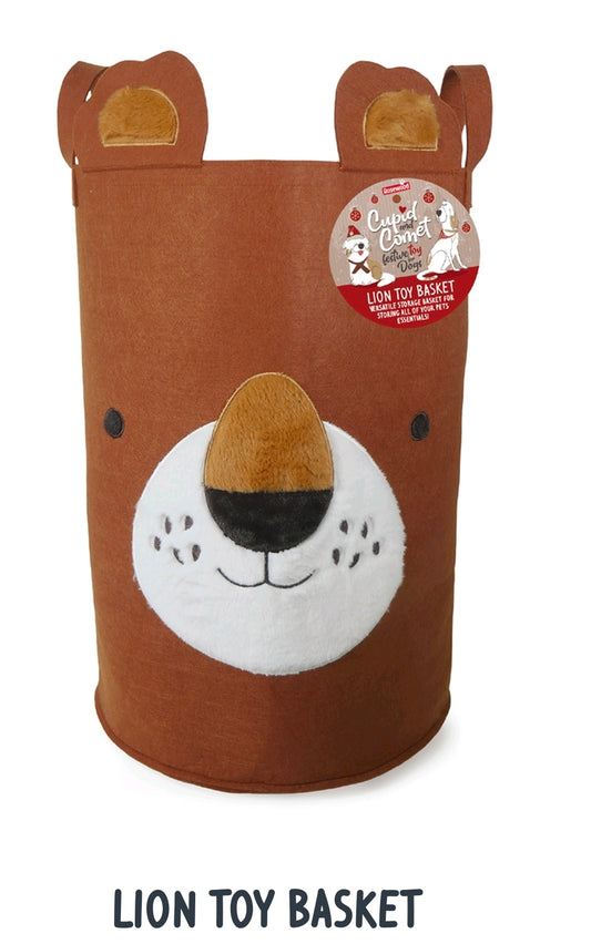 Rosewood Lion Toy Basket