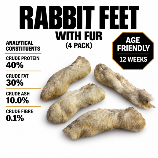 Rabbit Feet with Fur (4 PCS)