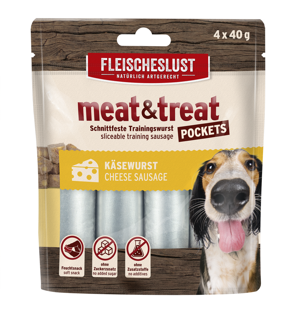 Fleischeslust Meat & Treat Pockets 4x 40g Training Sausage
