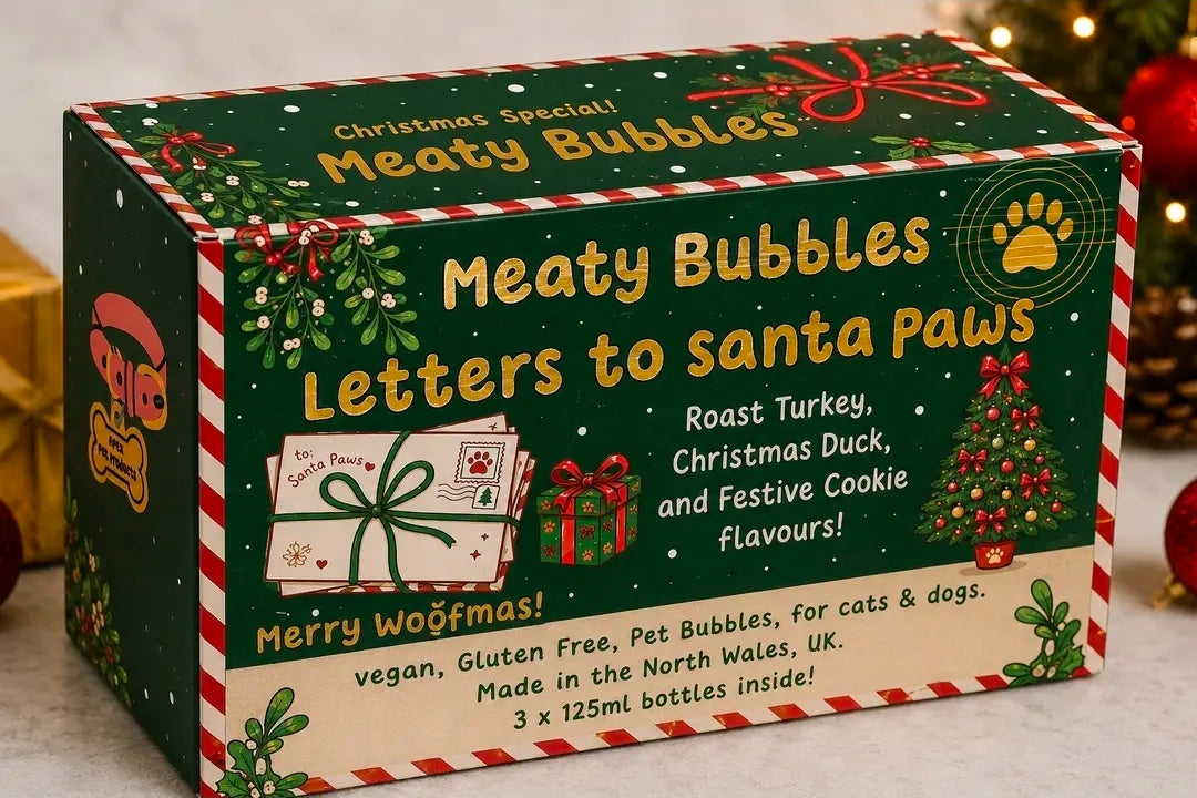 Meaty Licks Bubbles Letters to Santa Paws