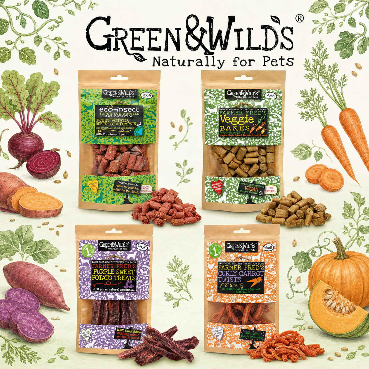 Green & Wilds Dog Treats Veggie Collection