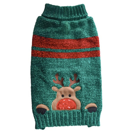 Peekaboo Rudolf Christmas Dog Jumper