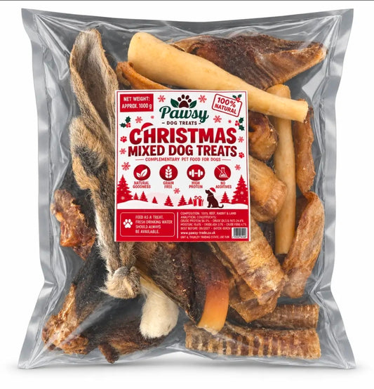 Pawsy 1kg Christmas Natural Treat Bag