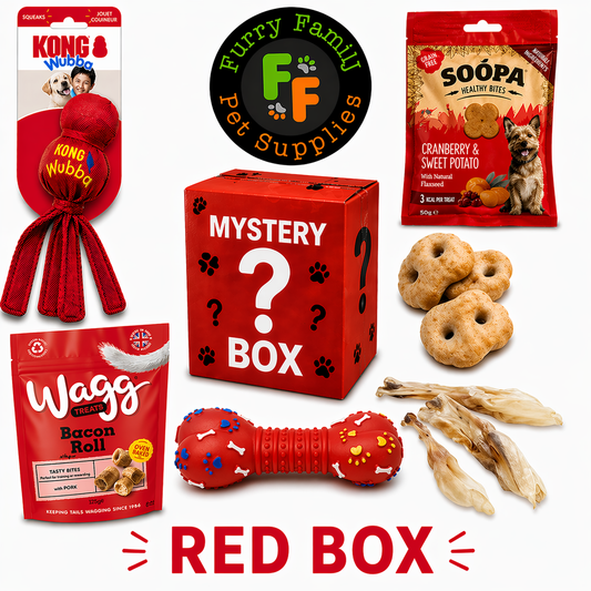 RED MYSTERY BOX FOR DOGS