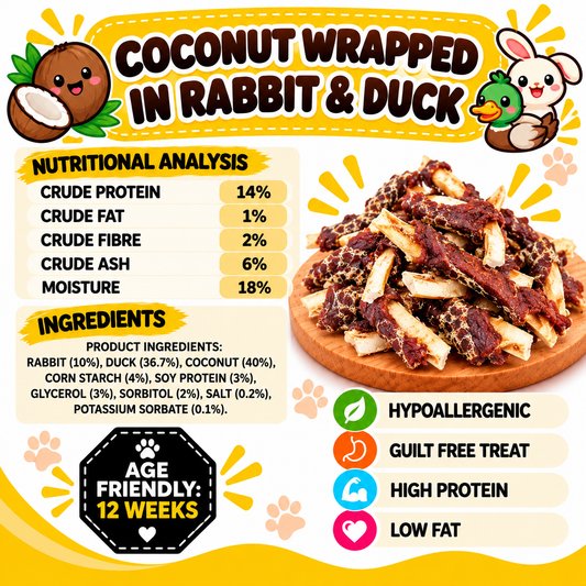 Coconut Wrapped in Rabbit & Duck Dog Treats